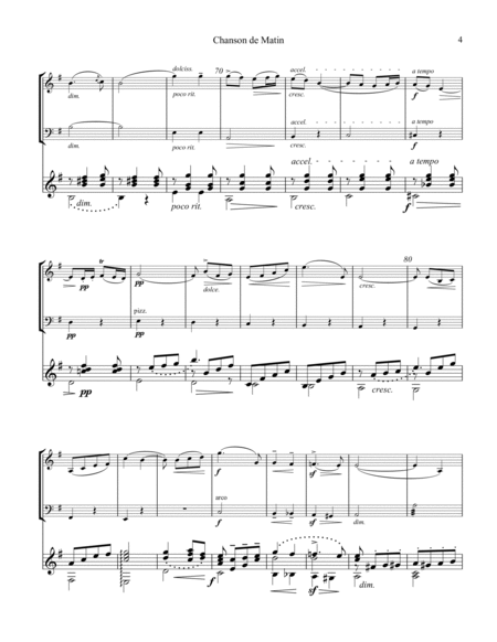 Chanson de Matin Op. 15 for violin, cello and guitar image number null