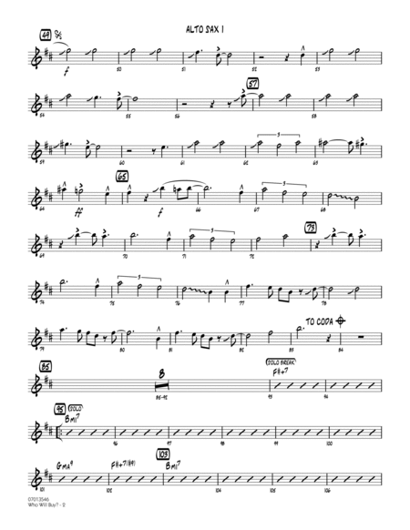 Who Will Buy? (from Oliver) (arr. Mark Taylor) - Alto Sax 1