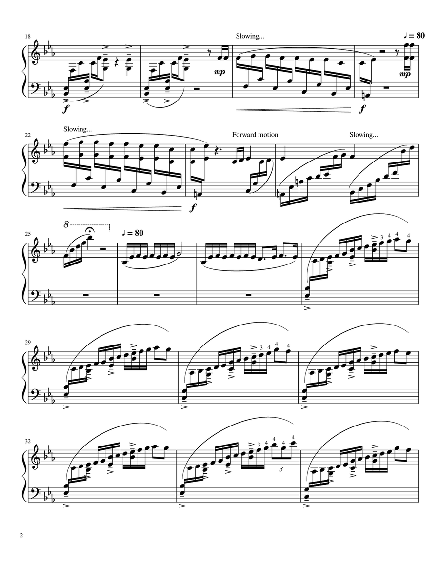Unforeseen - 4.3 Octave Marimba Solo 3-Octaves scores gallery preview page 3