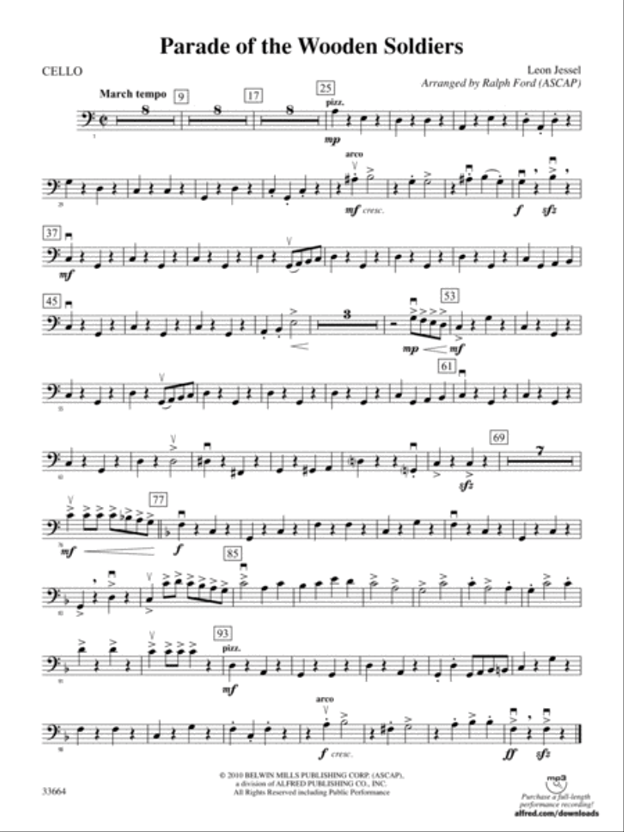 Parade of the Wooden Soldiers: Cello Full Orchestra scores gallery preview page 1