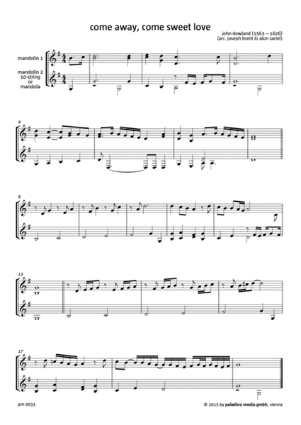 "An Englishman in New York" - Dowland Arrangements for Two Mandolins image number null