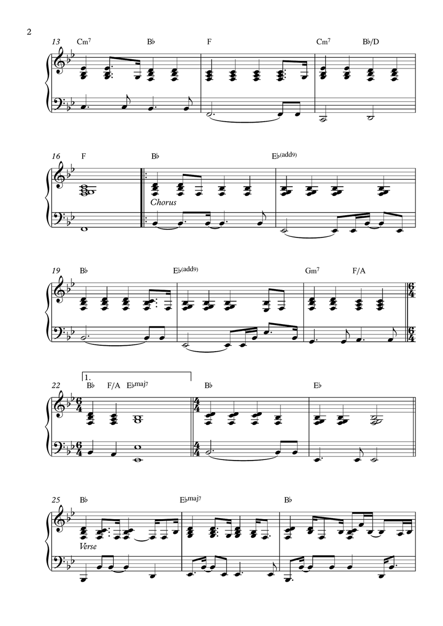 I Wanna Grow Old With You Piano Solo scores gallery preview page 2
