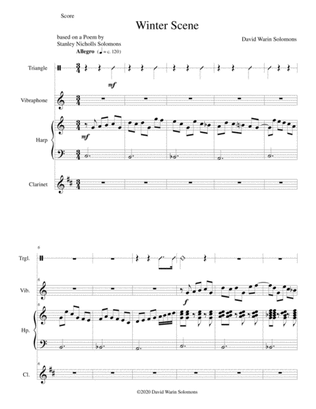Winter Scene for clarinet, harp (or 2 harps), vibraphone and triangle