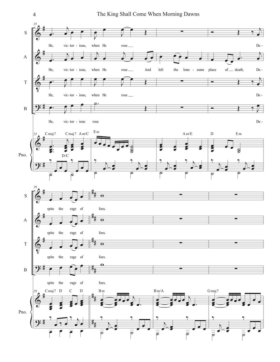 The King Shall Come When Morning Dawns (Vocal Quartet - (SATB) 4-Part scores gallery preview page 4