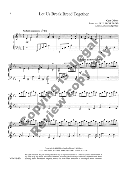 Four Communion Hymn Settings for Piano, Set 1