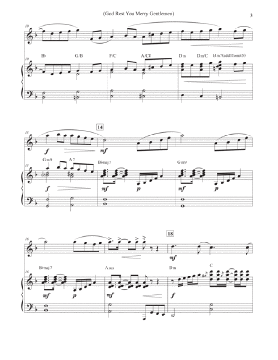 God Rest You Merry Gentlemen - Christmas Flute Flute Solo scores gallery preview page 3