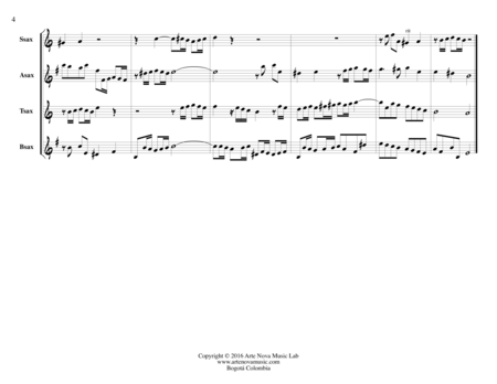 Fugue No 16 in G Minor, BWV 861 - Saxophone Quartet image number null