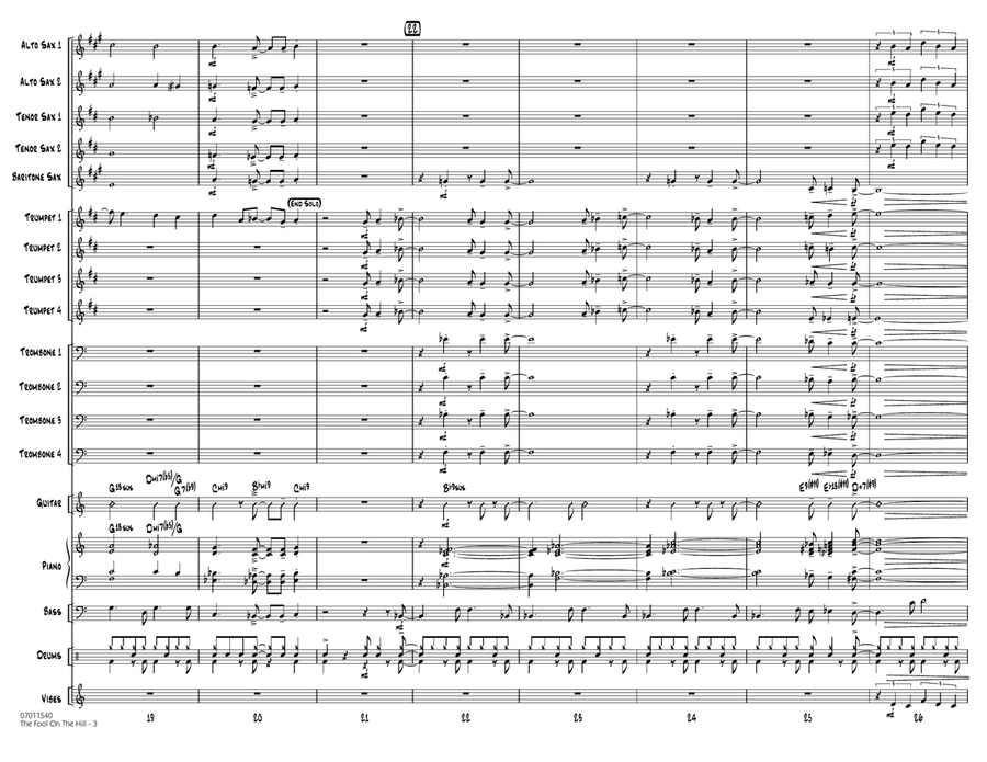 The Fool on the Hill (Flugelhorn Feature) - Full Score Jazz Ensemble scores gallery preview page 3