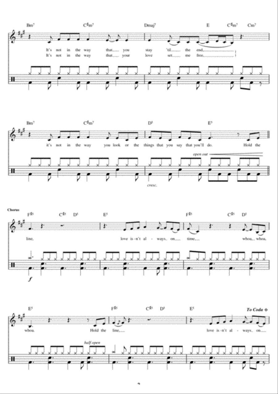 Hold The Line Hold The Line Drums scores gallery preview page 2