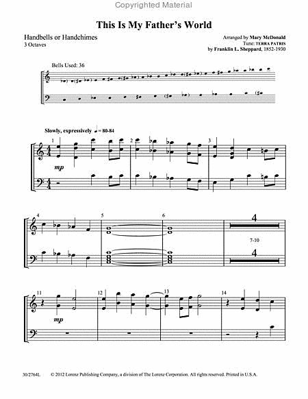 This Is My Father's World - Reproducible Handbell Score and Parts