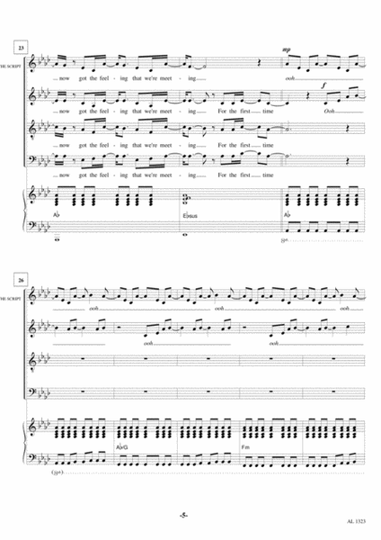 For The First Time by The Script 4-Part - Digital Sheet Music