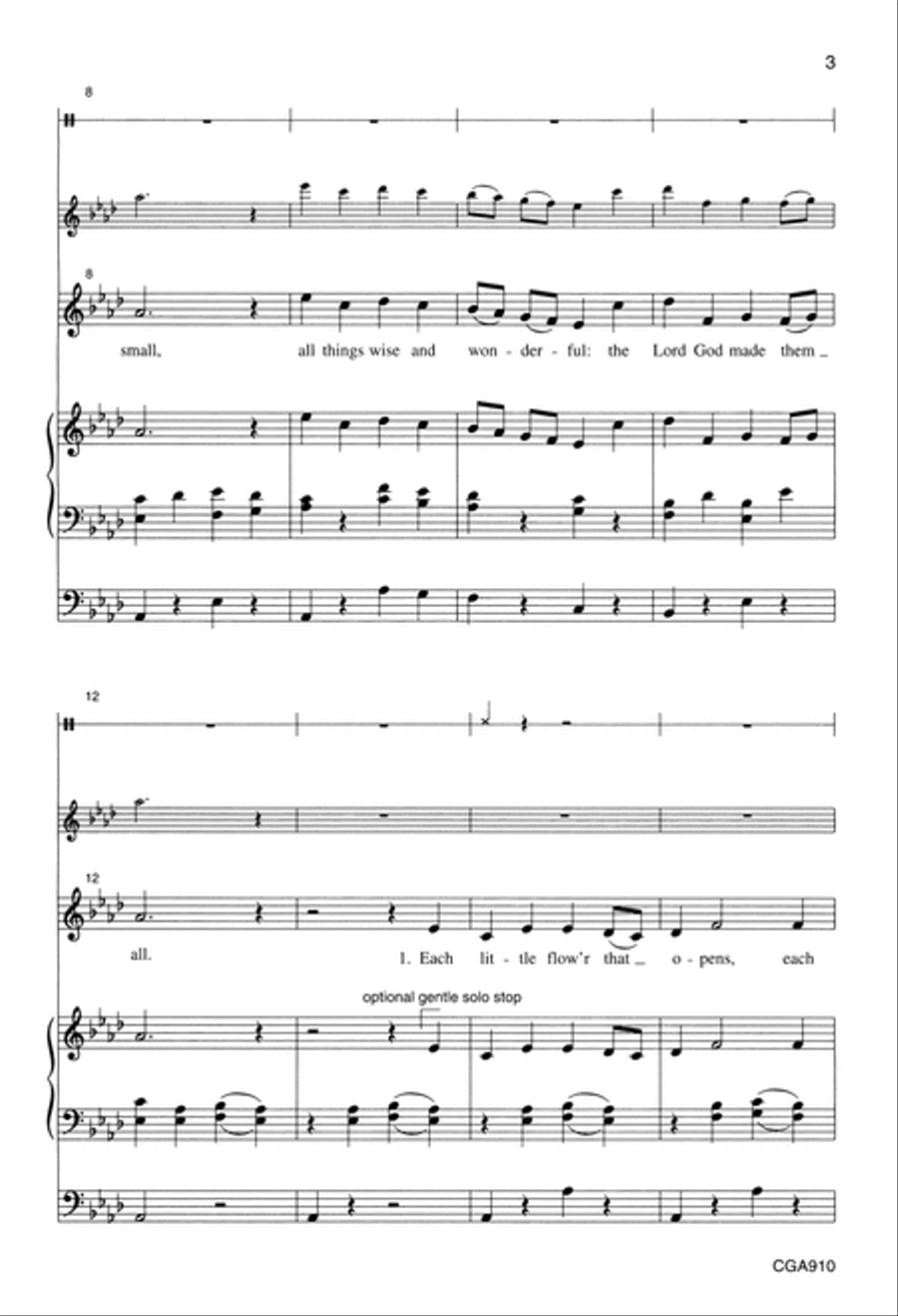 All Things Bright and Beautiful (arr. Ferguson) Choir scores gallery preview page 3