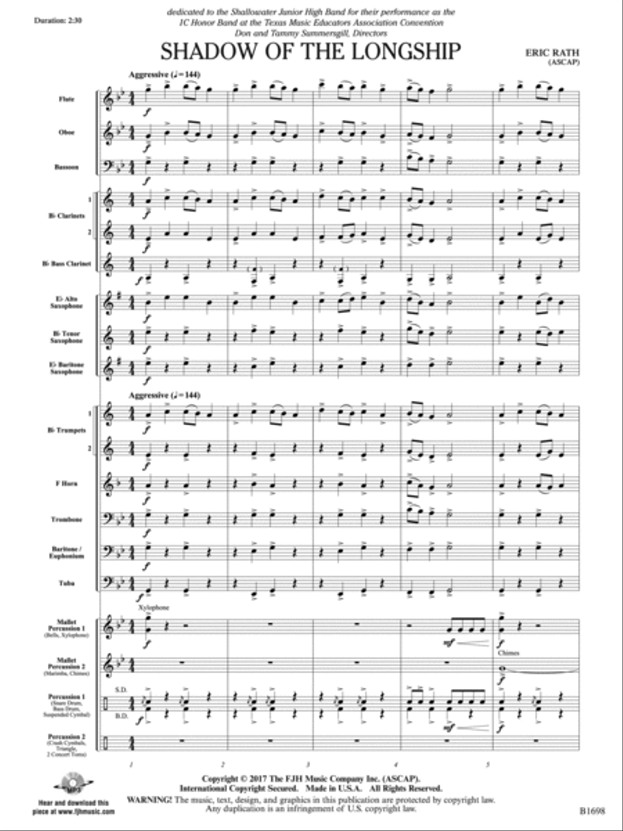 Shadow of the Longship: Score Concert Band scores gallery preview page 3