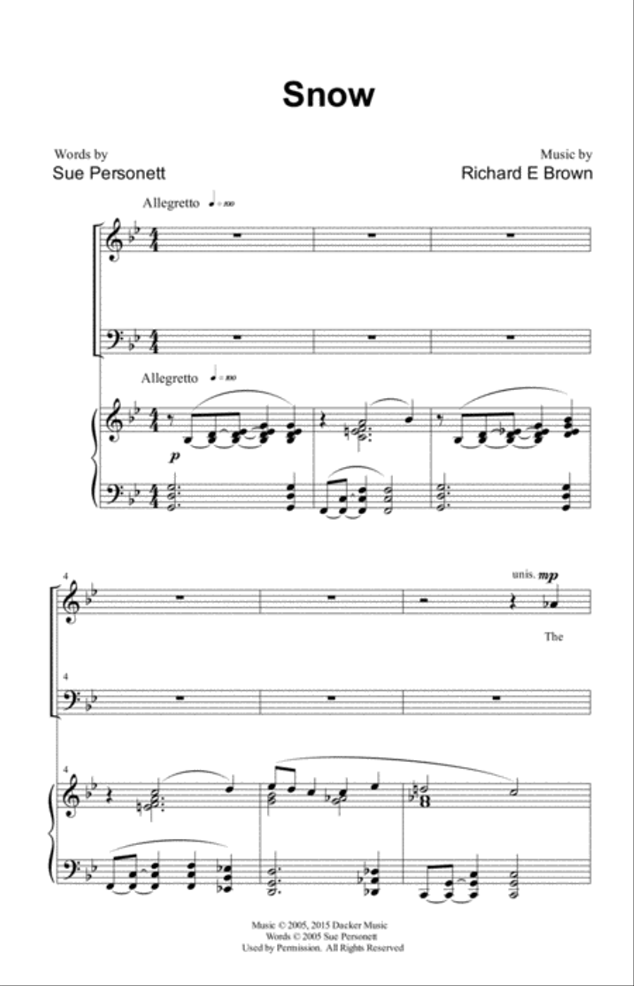 Snow Snow 4-Part scores gallery preview page 2