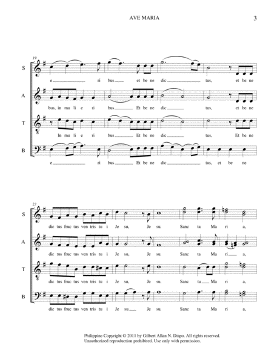 AVE MARIA AVE MARIA 4-Part scores gallery preview page 3