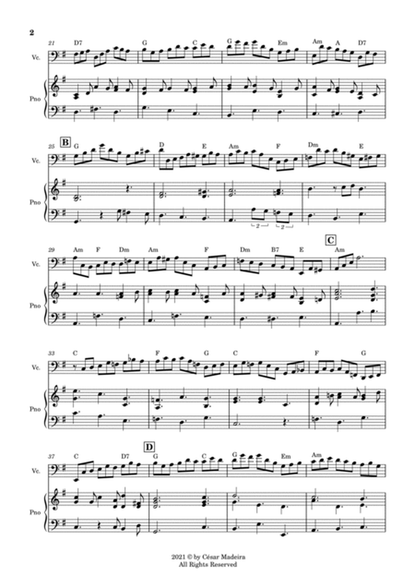 Jesu, Joy of Man's Desiring - Cello and Piano - W/Chords (Full Score and Parts) image number null