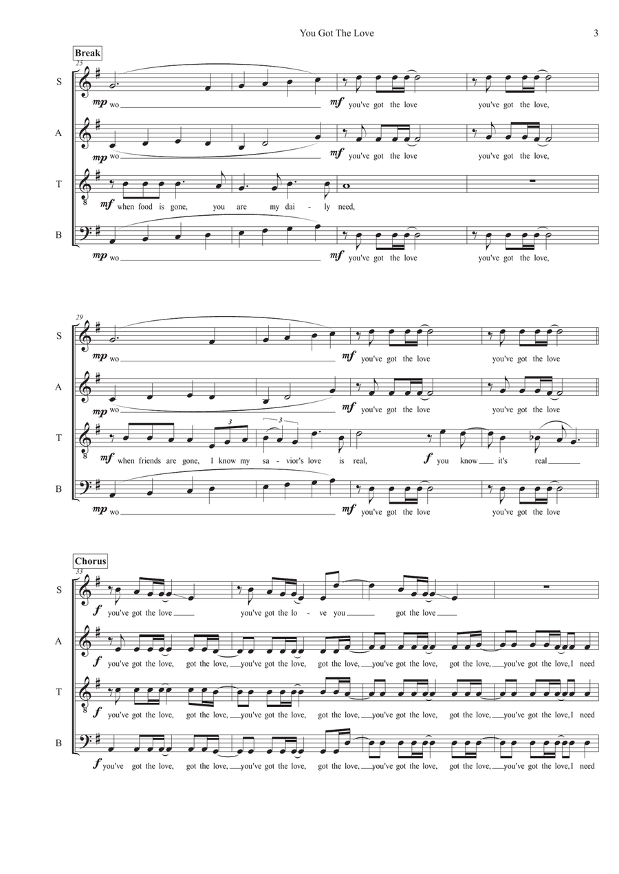 You Got The Love 4-Part scores gallery preview page 3