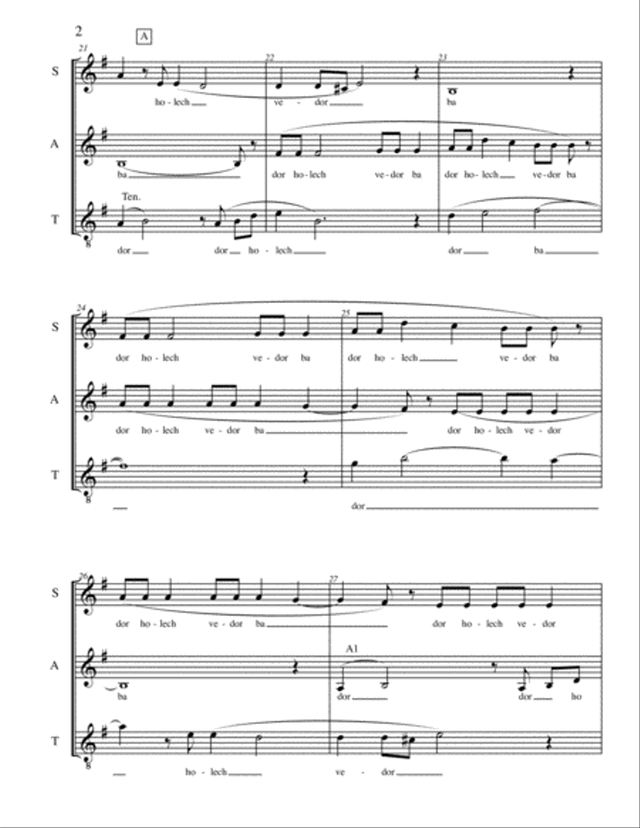 Dor Holech VeDor Ba (one generation passes and another arrives) 4-Part scores gallery preview page 4