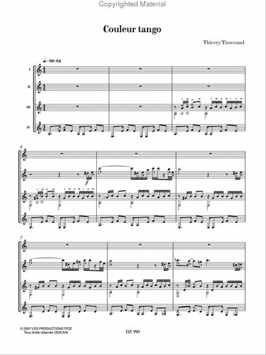 Couleur tango Guitar Ensemble scores gallery preview page 2