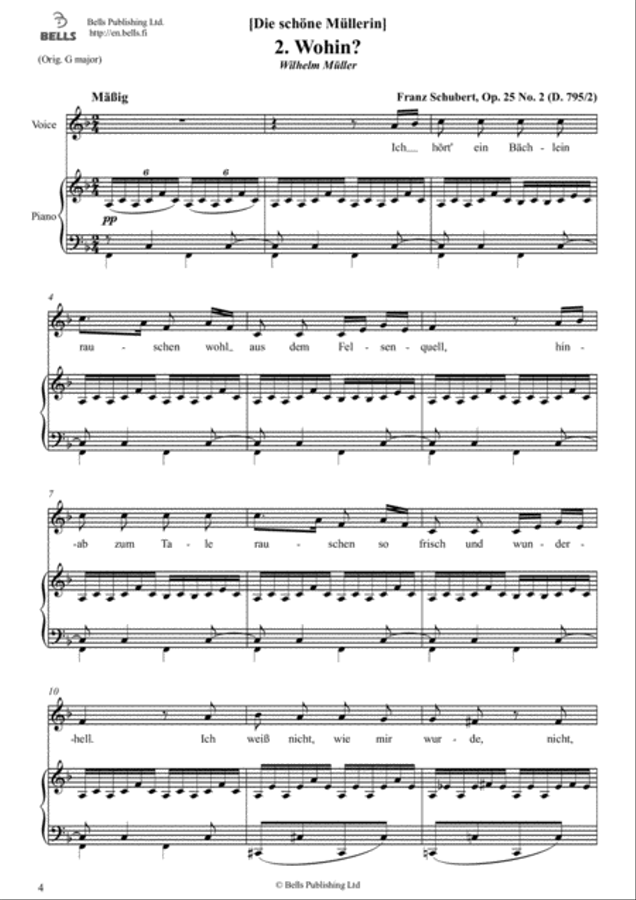 Die schone Mullerin, Op. 25 (D. 795) Medium-High Voice scores gallery preview page 4