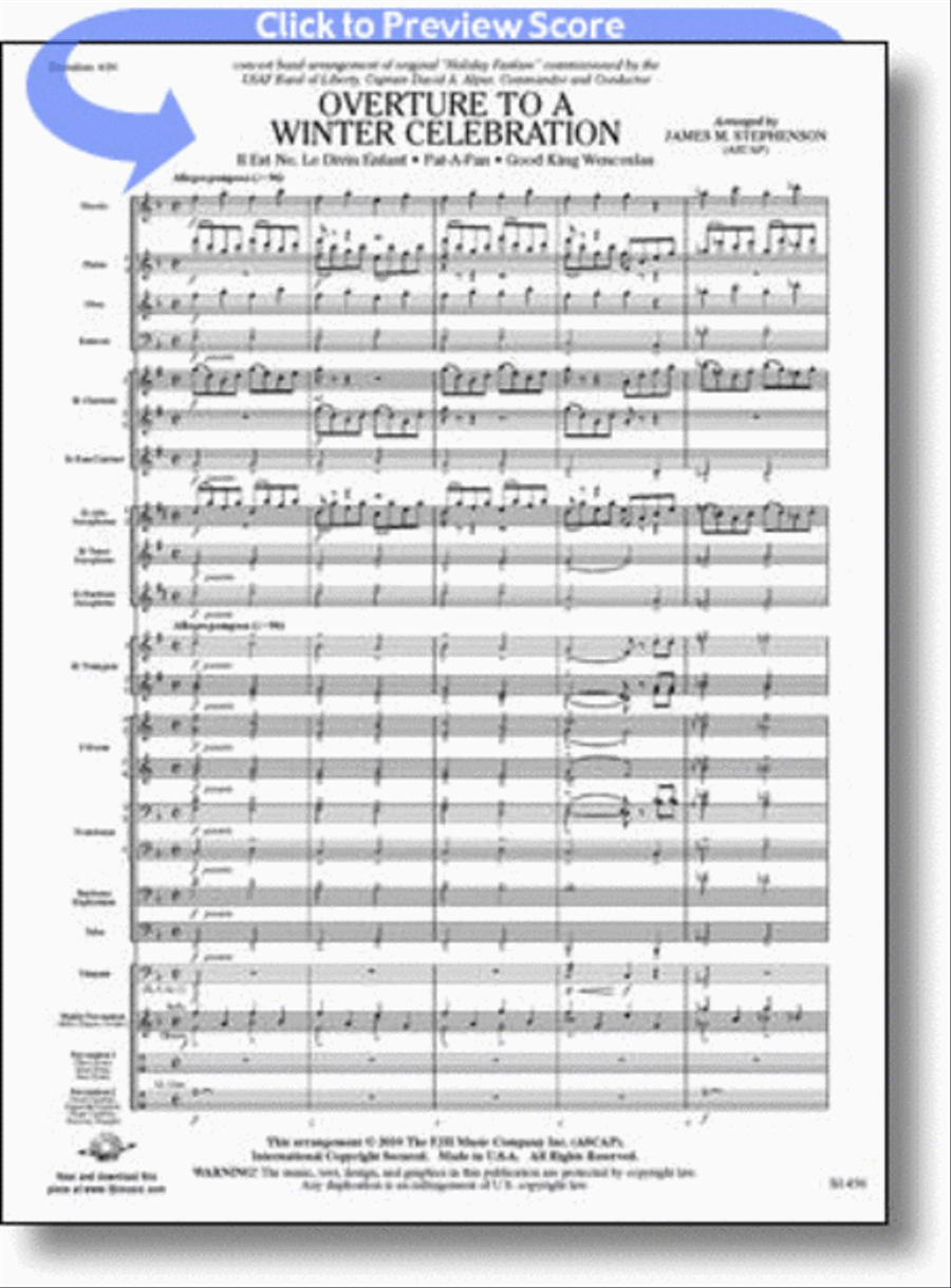 Overture to a Winter Celebration Concert Band scores gallery preview page 1