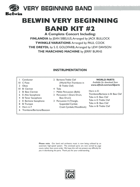Belwin Very Beginning Band Kit #2: Score