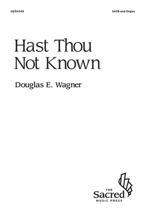 Book cover for Hast Thou Not Known