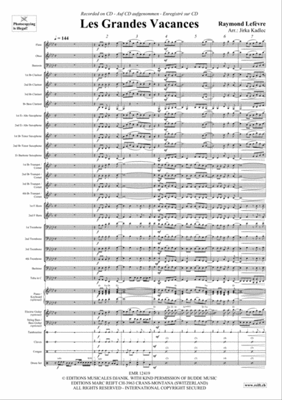 Les Grandes Vacances Les Grandes Vacances Concert Band scores gallery preview page 3
