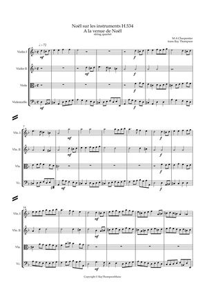 Book cover for Charpentier: Noëls sur les instruments H 534: A la venue de Noël - string quartet