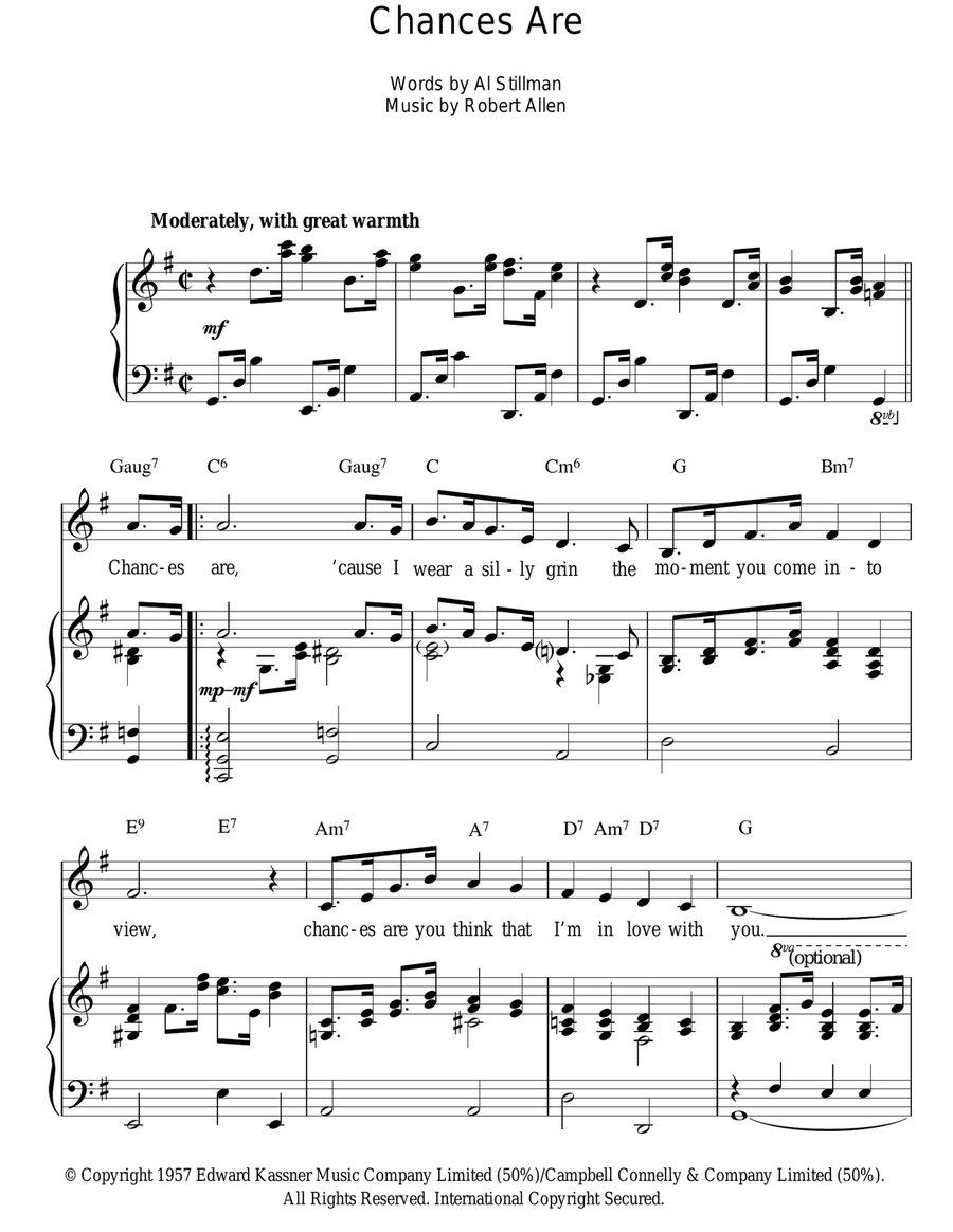 Chances Are Chances Are Guitar scores gallery preview page 1