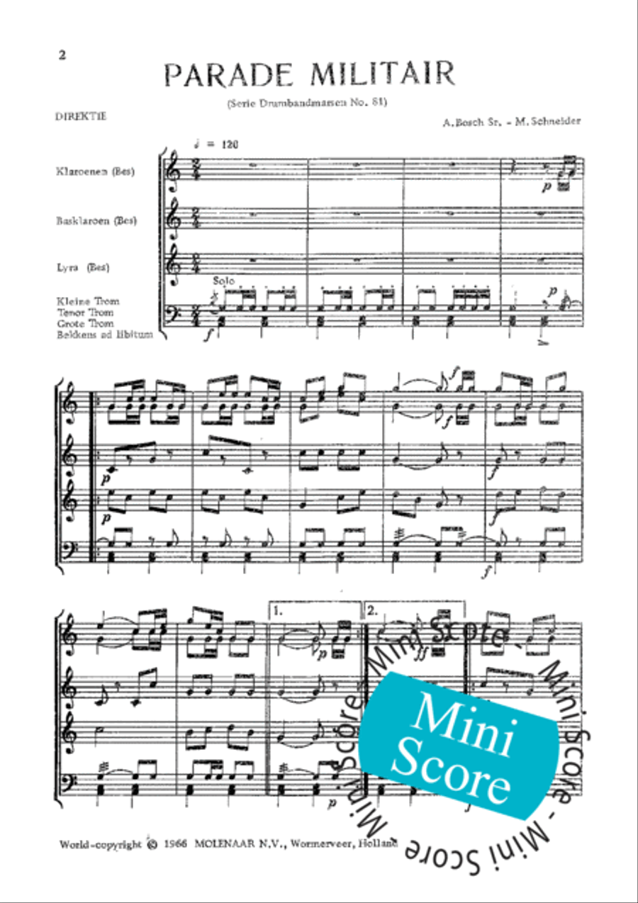 Parade Militair Percussion scores gallery preview page 4