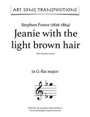 Book cover for FOSTER: Jeanie with the light brown hair (transposed to G-flat major)