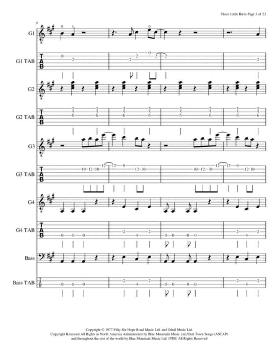 Three Little Birds Small Ensemble scores gallery preview page 4