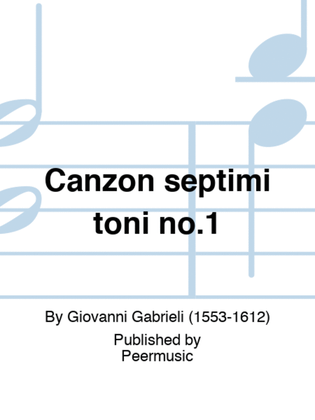 Book cover for Canzon septimi toni no.1