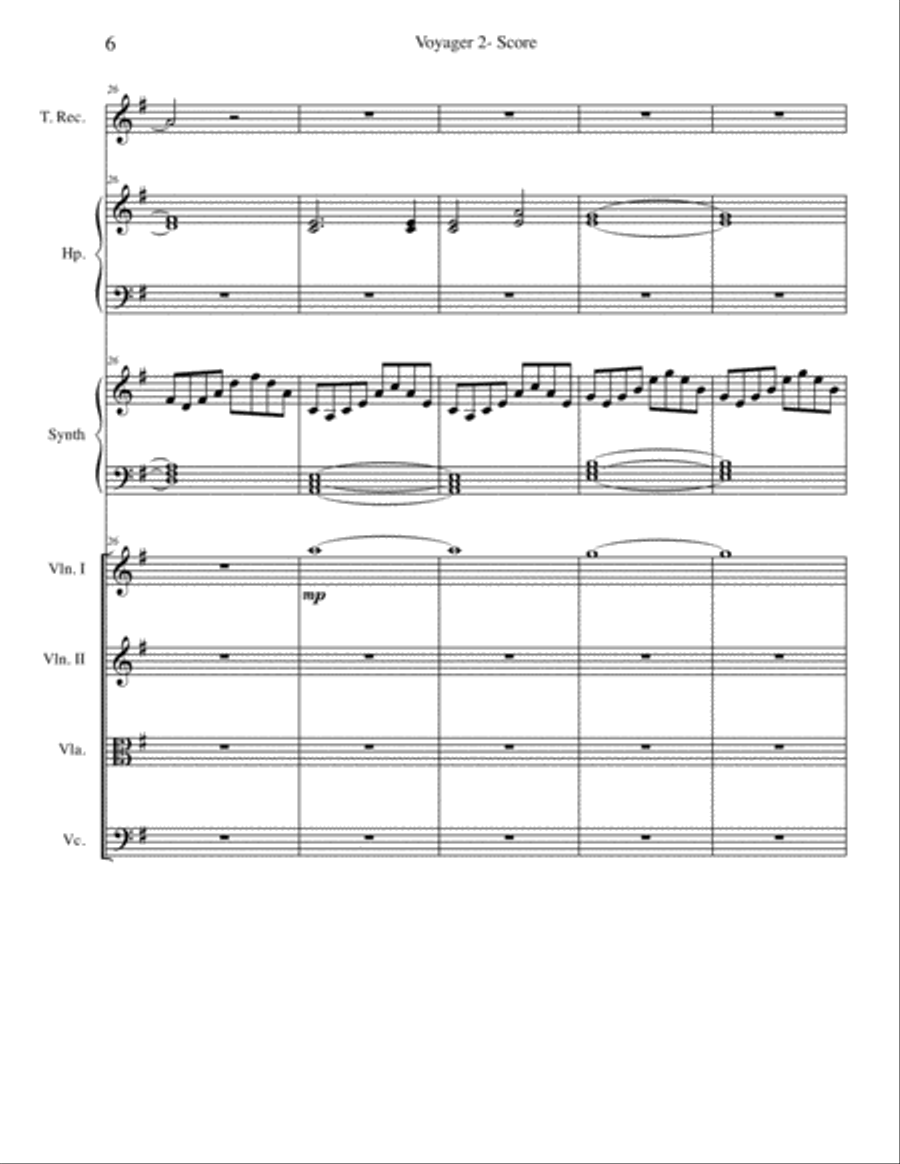 Voyager 2 from Space Probes Small Ensemble scores gallery preview page 6