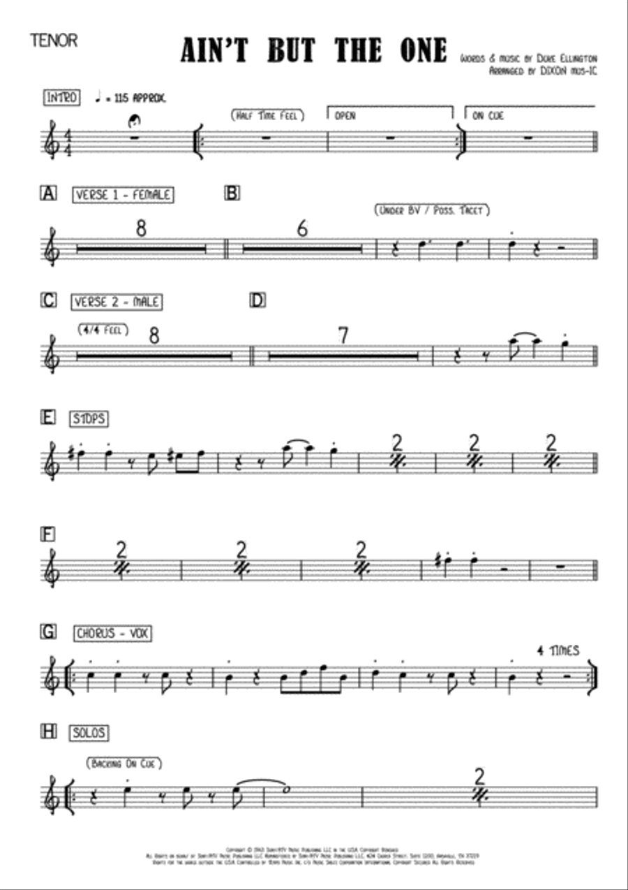 Ain't But The One Horn scores gallery preview page 5