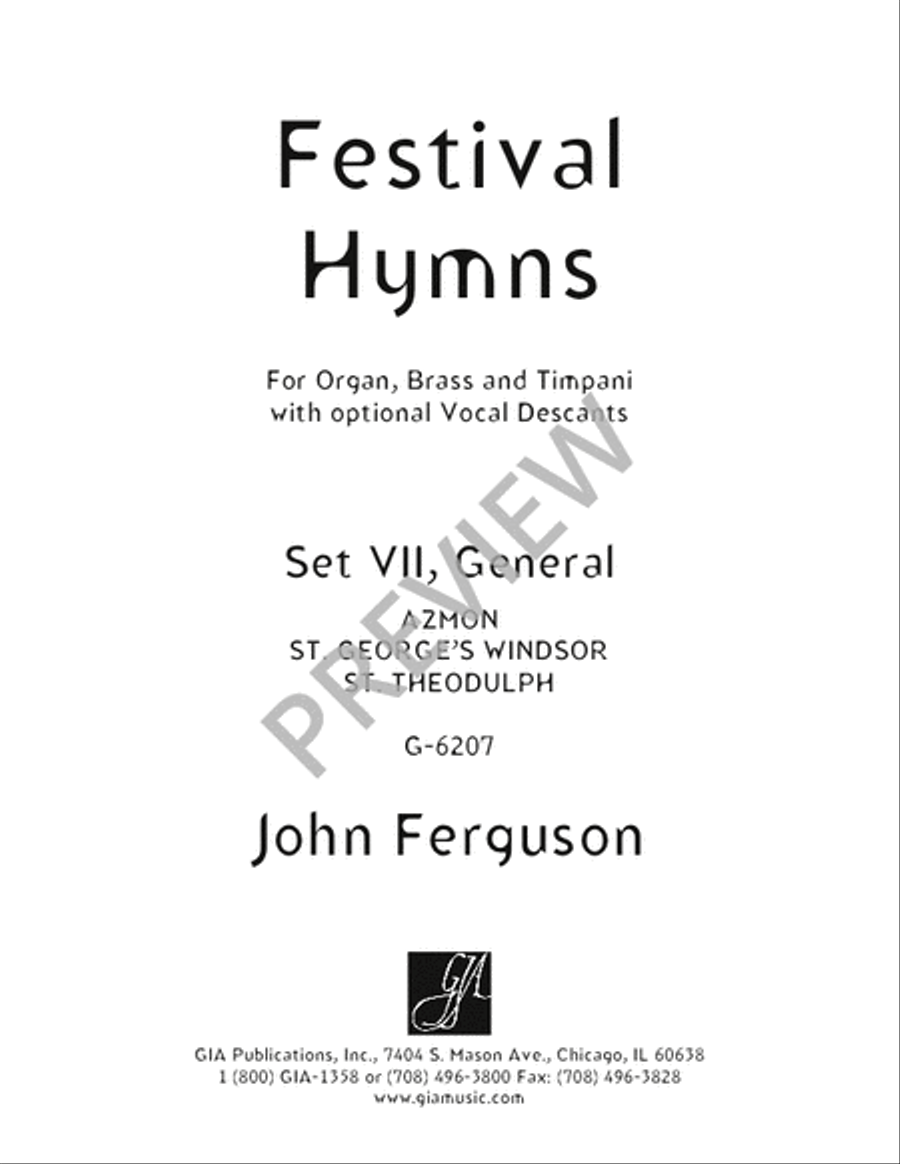 Festival Hymns for Organ, Brass and Timpani - Volume 7, General image number null