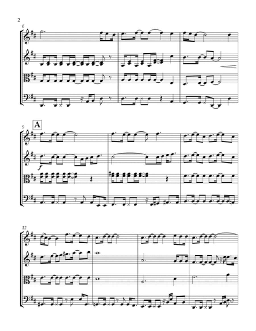 Dancing Queen String Quartet scores gallery preview page 3