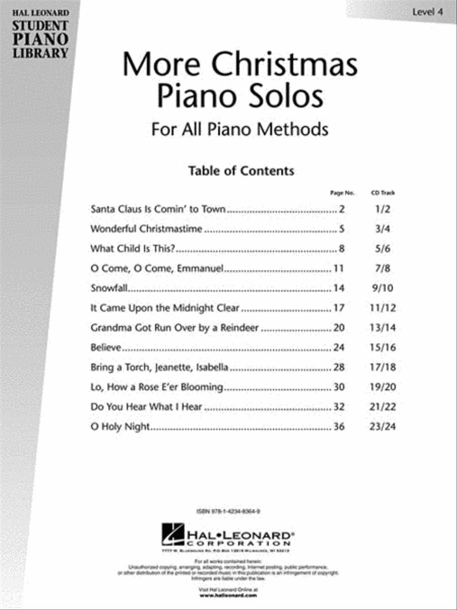 More Christmas Piano Solos - Level 4 Piano Method scores gallery preview page 2