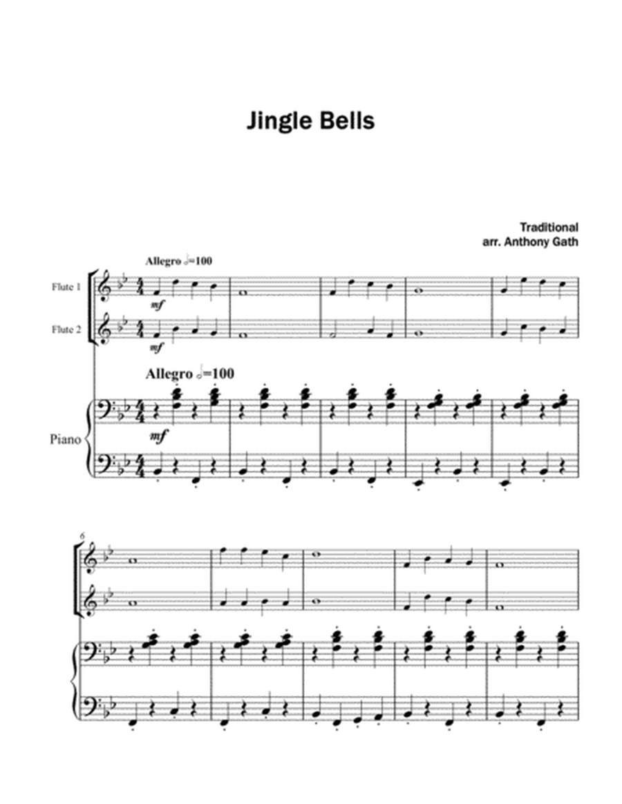 Jingle Bells - 2 Flutes and Piano image number null