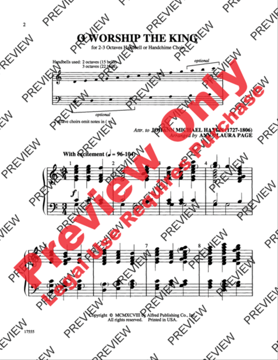 O Worship the King O Worship the King Handbell Choir scores gallery preview page 2