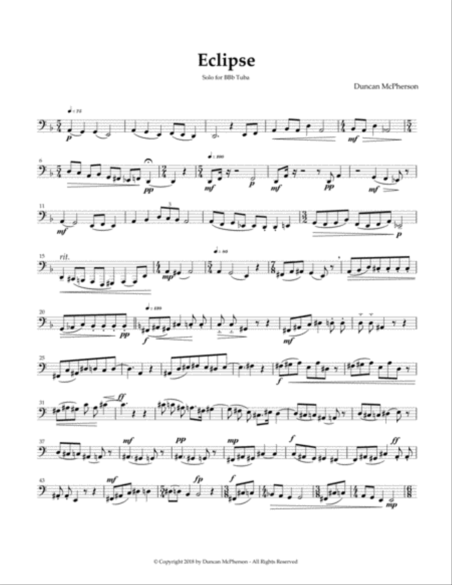 Eclipse Tuba scores gallery preview page 1