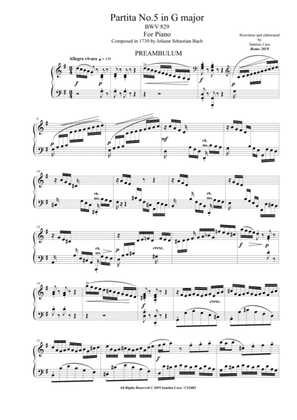 Bach - Partita No.5 in G major BWV 829 for Piano