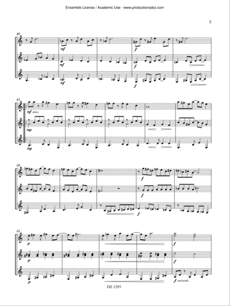 Mango tango Guitar Ensemble scores gallery preview page 5