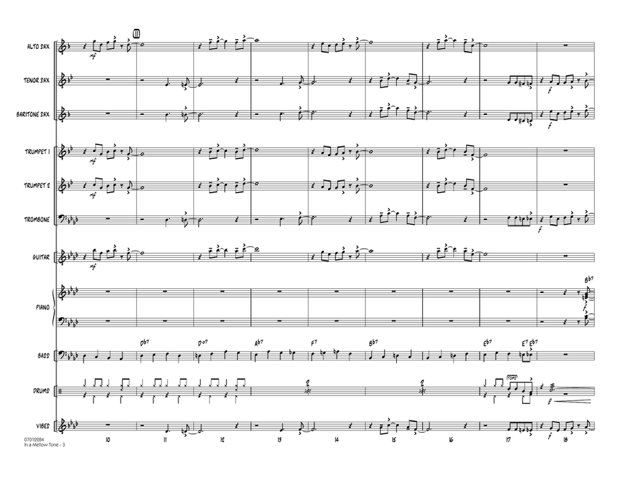 In a Mellow Tone - Full Score Jazz Ensemble scores gallery preview page 3