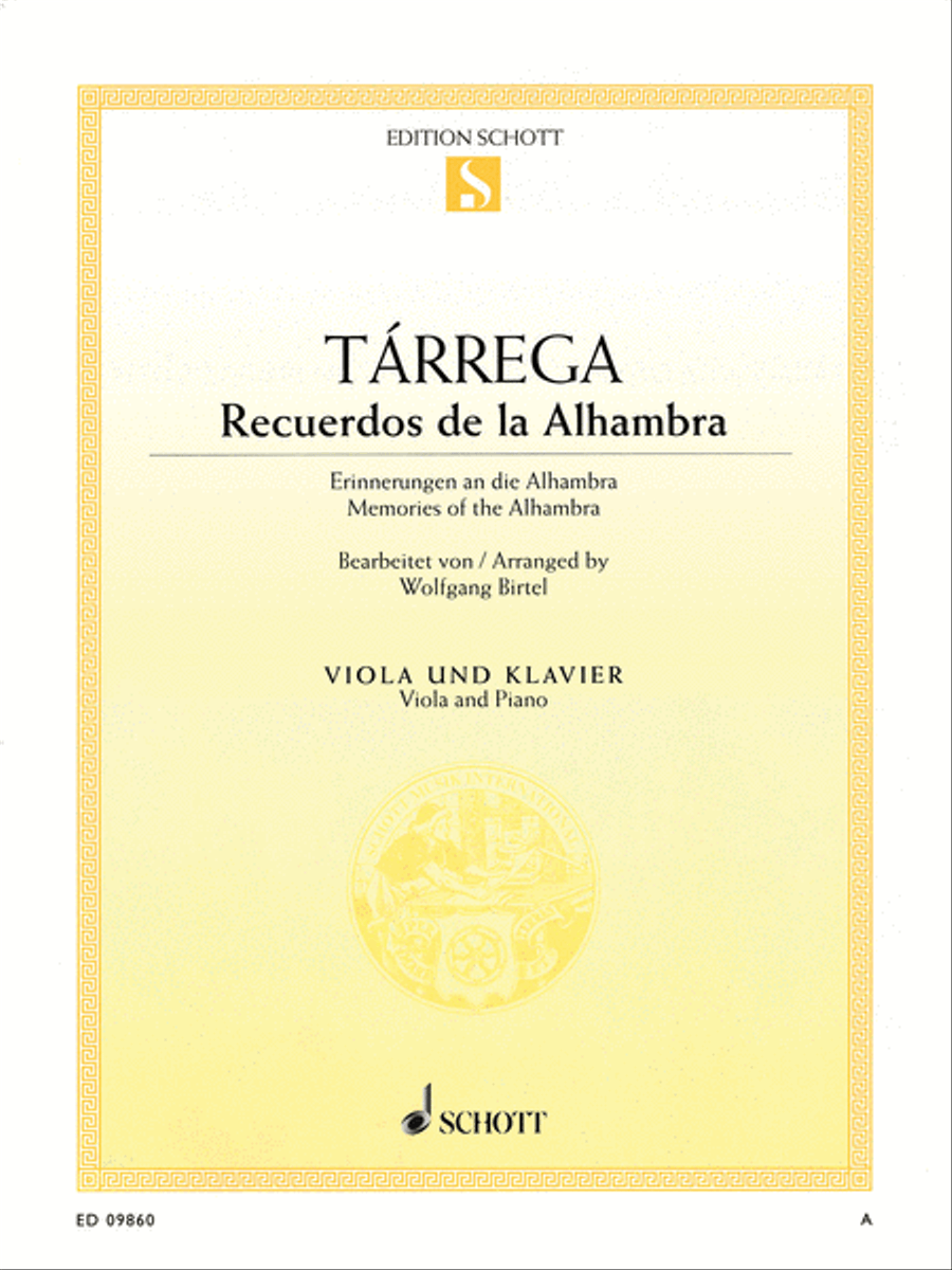 Recuerdos de la Alhambra Recuerdos de la Alhambra Piano Accompaniment scores gallery preview page 1