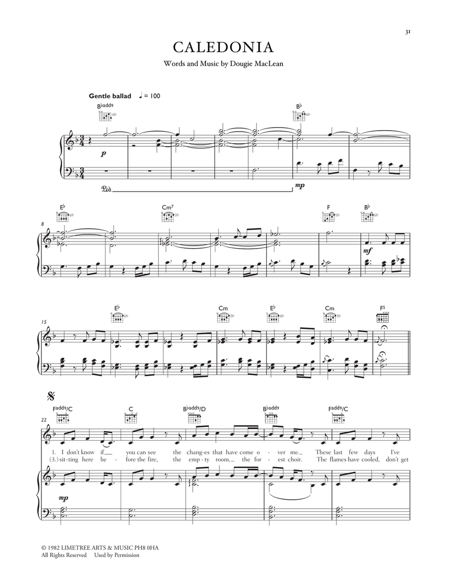 Caledonia Piano, Vocal, Guitar scores gallery preview page 1