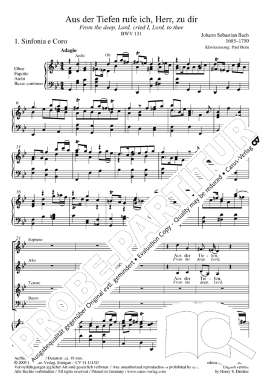 Form the deep, Lord, cried I, Lord, to Thee (Aus der Tiefe rufe ich, Herr, zu dir) 4-Part scores gallery preview page 6