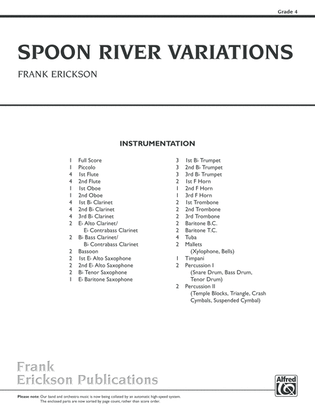 Spoon River Variations: Score