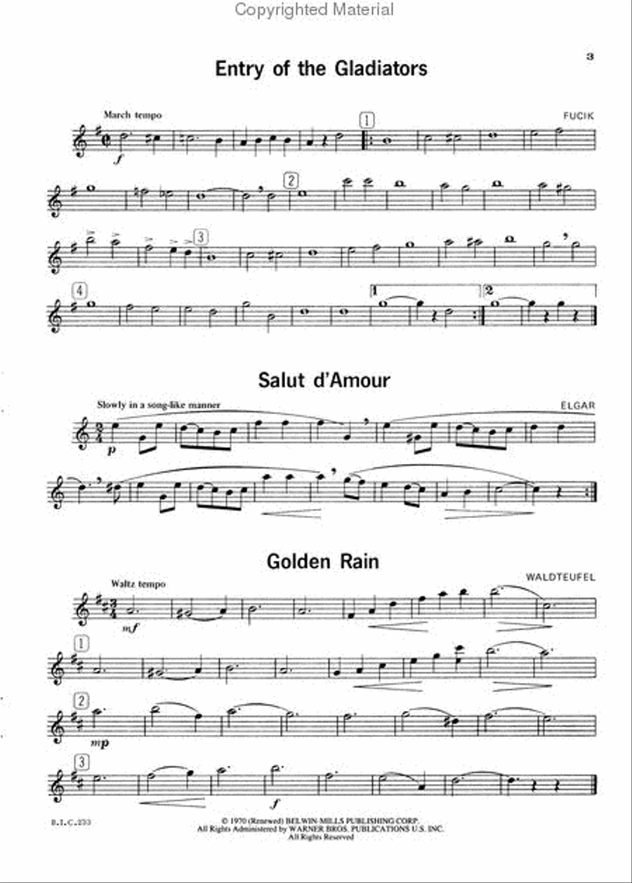 Student Instrumental Course Tunes for Alto Saxophone Technic